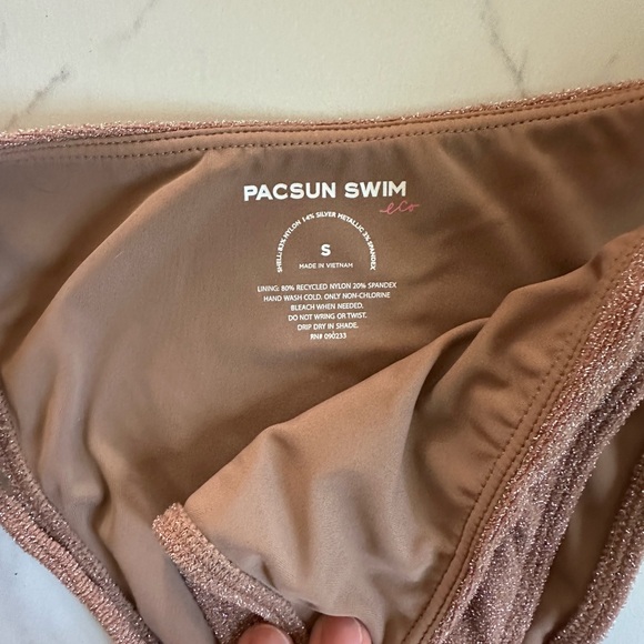 PacSun Darya Lurex Bikini in Eco Brown, Size Sm (bottom) & M (top), NWT! - Picture 6 of 9